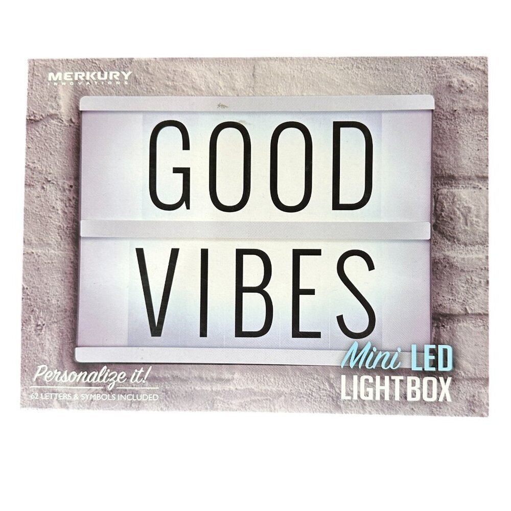 NWT NIB Merkury Innovations Mini LED Light Box with 62 Letters & Symbols